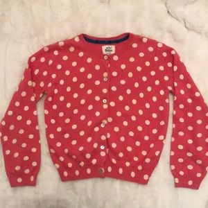 Mini Boden Pink Polka Dot Cardigan Size 5-6